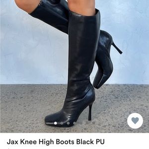 WHITE FOX knee high black boots